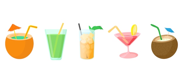 Cocktail icon set 