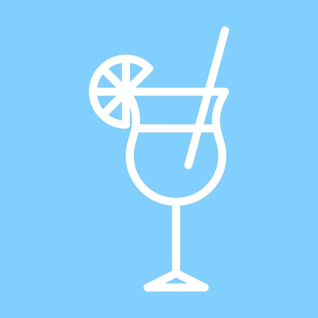 cocktail icon sign symbol in line style Vector illustration