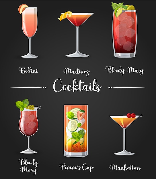 Cocktail menu poster design