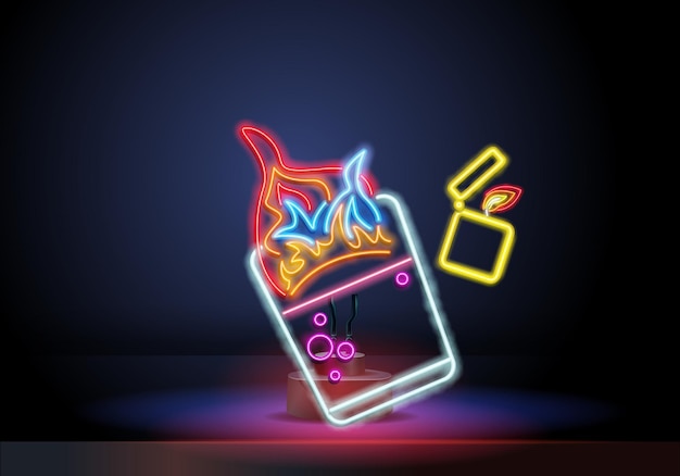 Cocktail neon emblem vector illustration neon sign for banner billboard promotion or advertisement e...