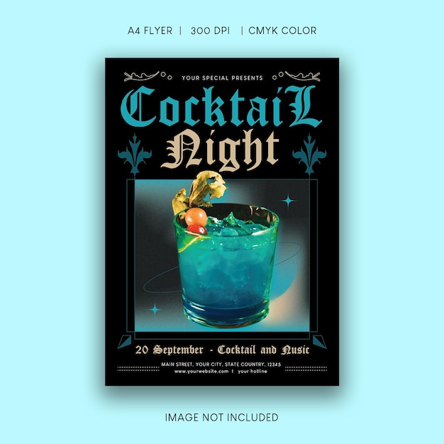 Vector cocktail night party flyer