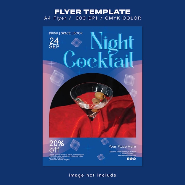 Vector cocktail night party flyer