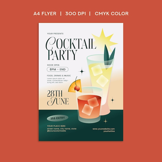 Vector cocktail party flyer