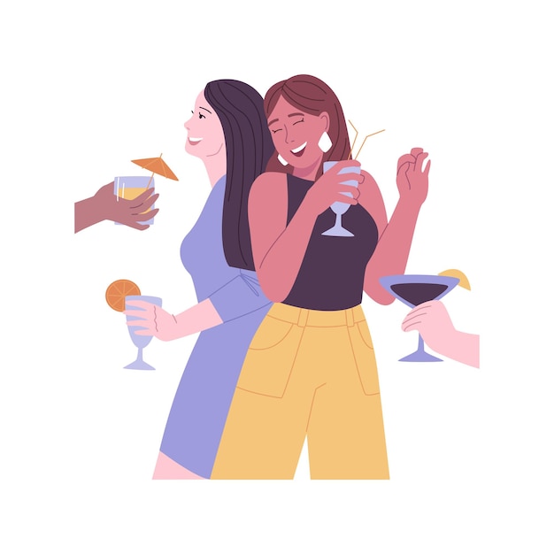 Cocktail party isolated cartoon vector illustrations