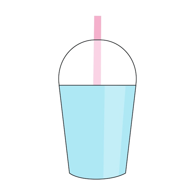 Cocktail plastic glass icon. Cartoon of cocktail plastic glass vector icon for web design