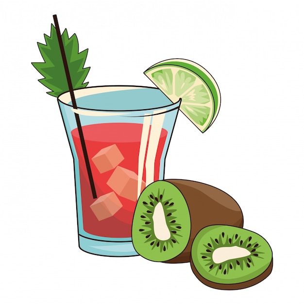 Cocktail with kiwi