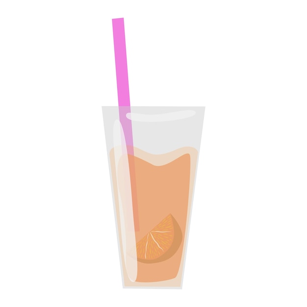 Cocktail with orange slice vector isolated illustration