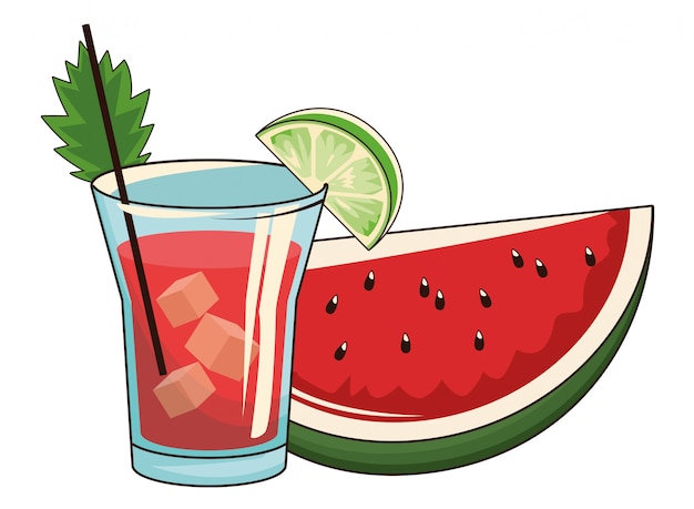 Cocktail with watermelon