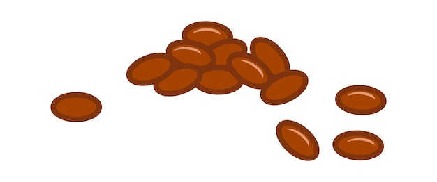 Cocoa beans icon Vector illustration