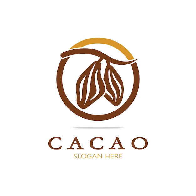 cocoa logo,cocoa bean,cocoa tree,cocoa branches and leaves,chocolate mix on white background,vintage