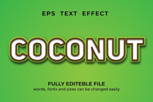 Coconut 3d text effect editable Modern text style