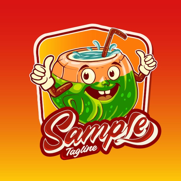 Coconut drink logo mascot character