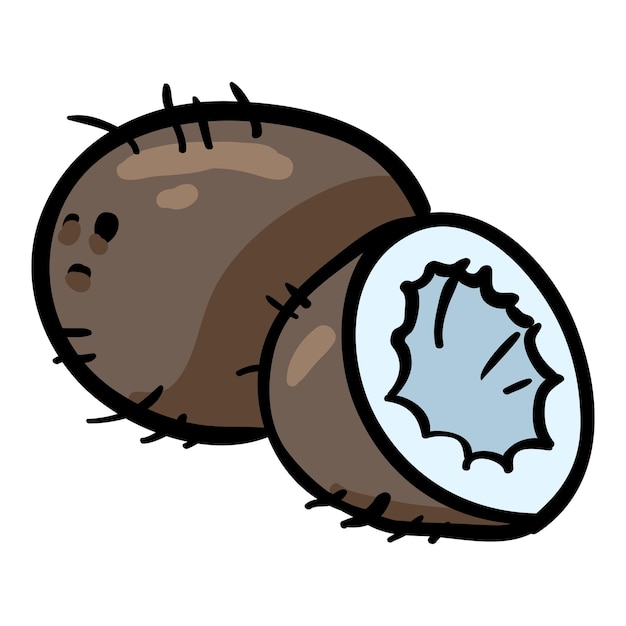 Coconut Hand Drawn Doodle Icon