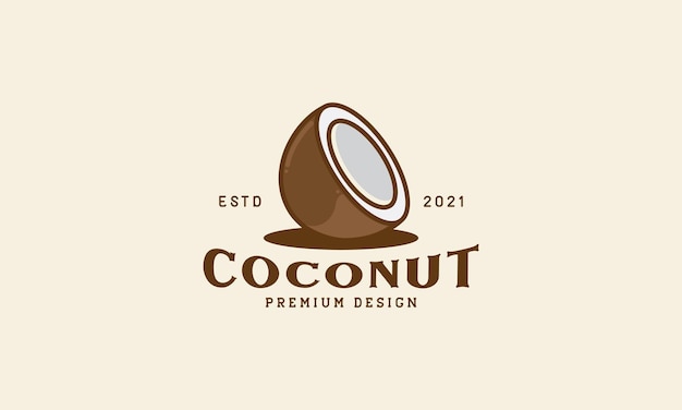 Coconut shell food logo design vector icon symbol illustration