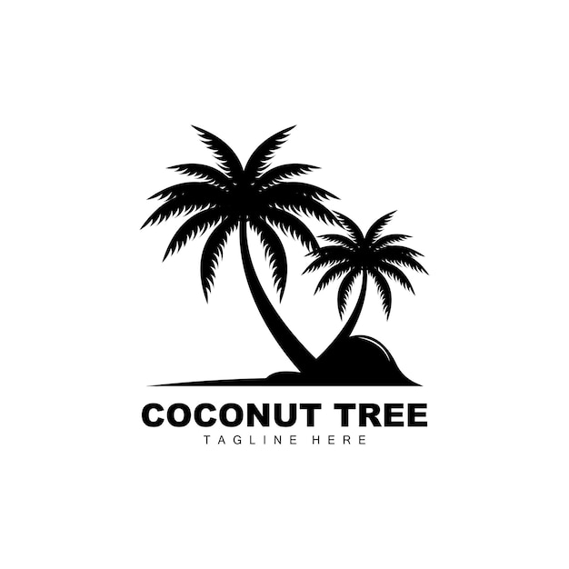 Coconut Tree Logo Ocean Tree Vector Design For Templates Product Branding Beach Tourism Object Logo