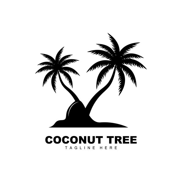 Coconut Tree Logo Ocean Tree Vector Design For Templates Product Branding Beach Tourism Object Logo