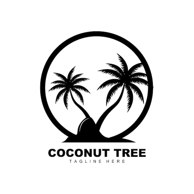 Coconut Tree Logo Ocean Tree Vector Design For Templates Product Branding Beach Tourism Object Logo