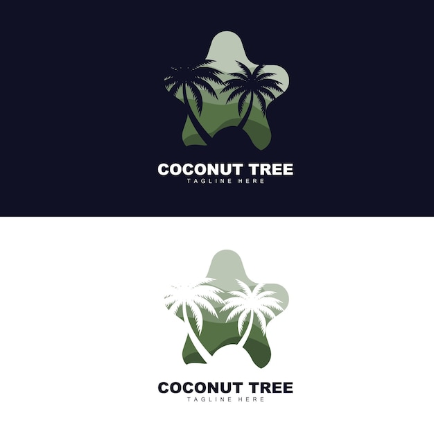 Coconut Tree Logo Ocean Tree Vector Design For Templates Product Branding Beach Tourism Object Logo