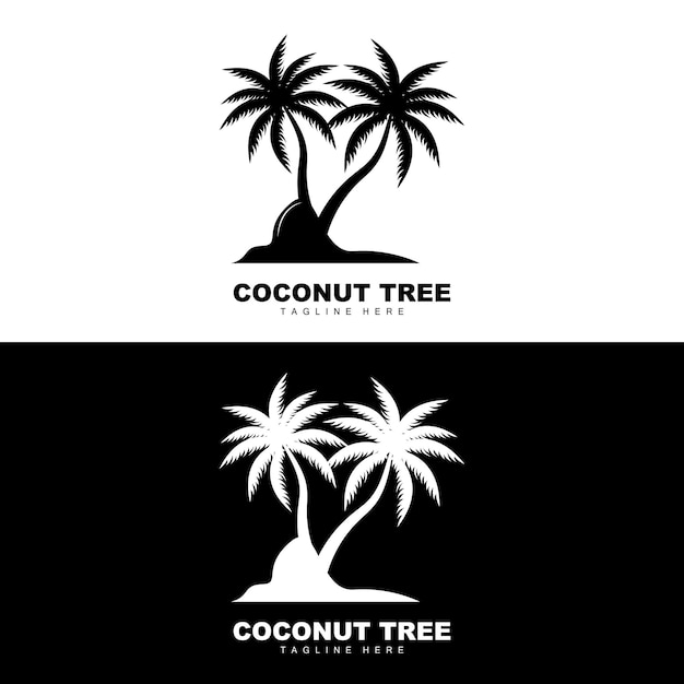 Coconut Tree Logo Ocean Tree Vector Design For Templates Product Branding Beach Tourism Object Logo