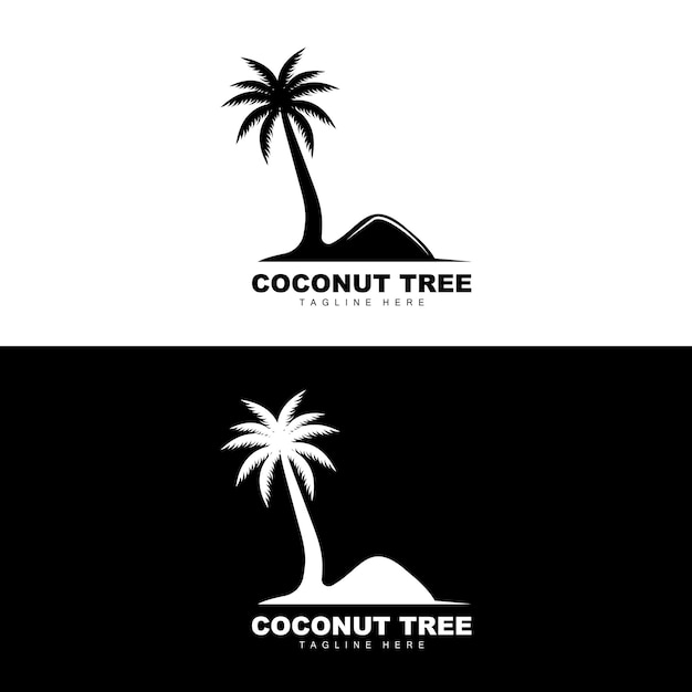 Coconut Tree Logo Ocean Tree Vector Design For Templates Product Branding Beach Tourism Object Logo