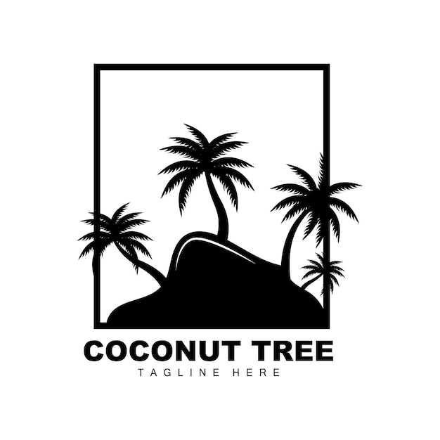 Coconut Tree Logo Ocean Tree Vector Design For Templates Product Branding Beach Tourism Object Logo