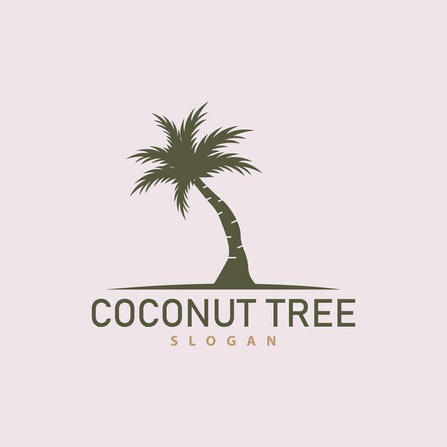 Coconut Tree Logo Palm Tree Plant Vector Simple Icon Silhouette Template Design