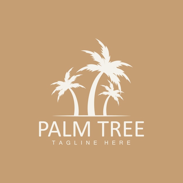 Coconut Tree Logo Palm Tree Sunset Beach Vector Elegant Minimalist Simple Design Symbol Template Icon