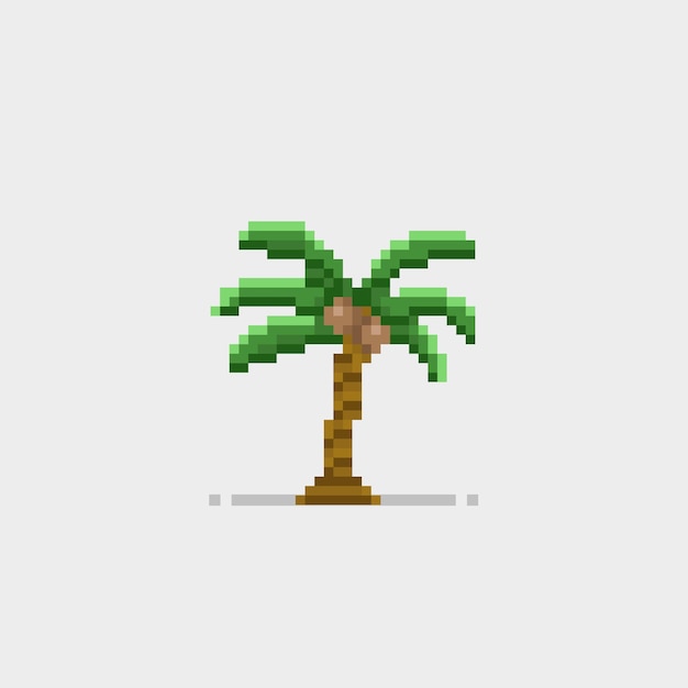 coconut tree in pixel art style