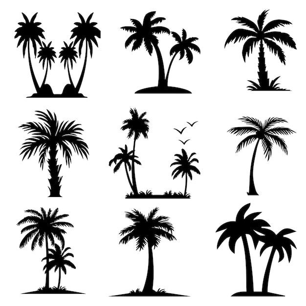 Coconut Tree Silhouette Templates