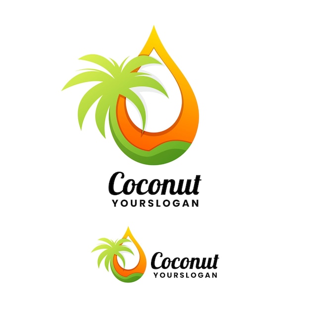 Coconut water gradient logo design