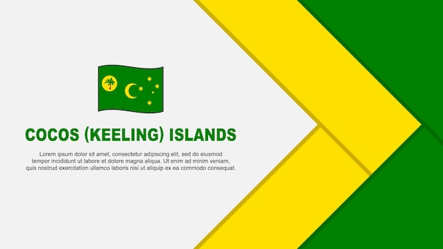 Cocos Islands Flag Abstract Background Design Template Cocos Islands Independence Day Banner Cartoon Vector Illustration Cocos Islands Cartoon