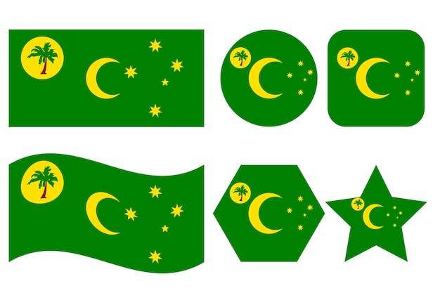 Cocos Islands flag simple illustration for independence day or election