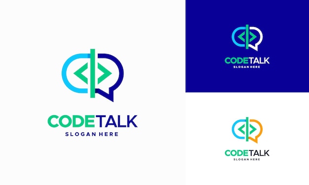 Code Talk logo designs concept vector, Code Programmer Forum logo template