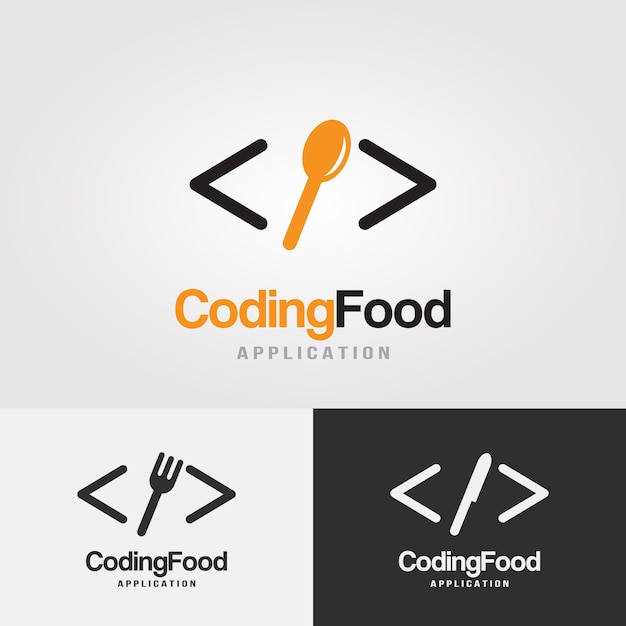 Coding Food Logo Design Template