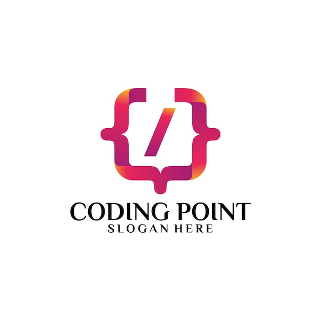 Coding Point Logo template designs vector illustration