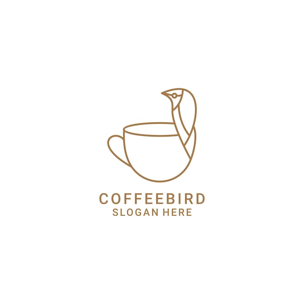 Cofee bird logo design icon vector