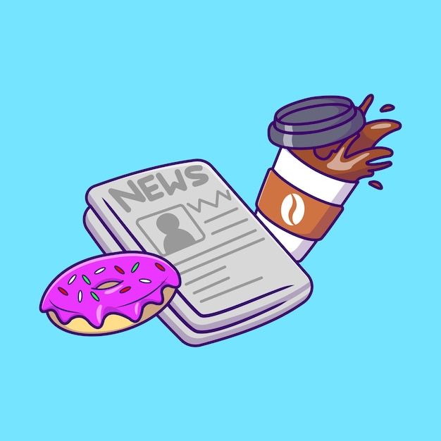 coffe donut newspaper