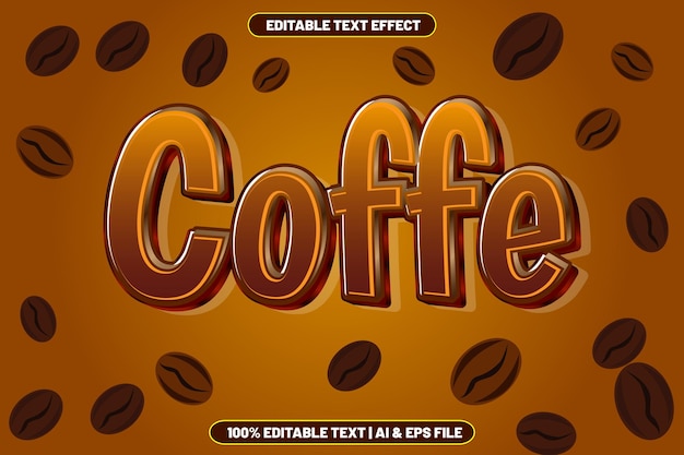 Coffe editable text effect modern style