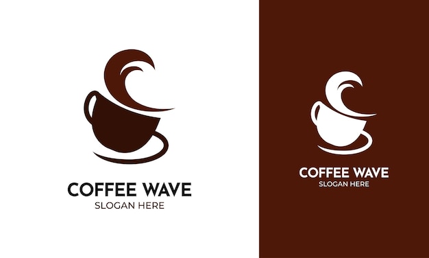 Coffe logo with a wave in the up