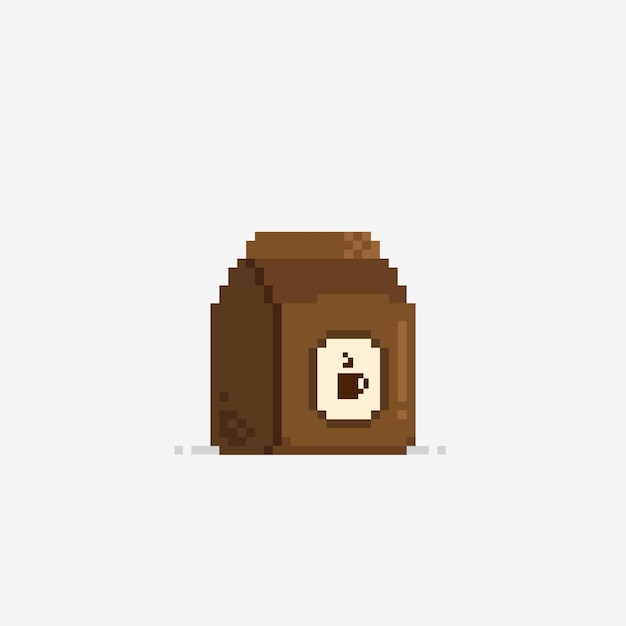 coffee bag in pixel art style