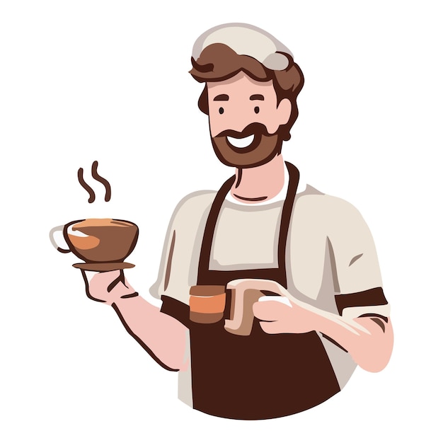 Coffee barista vector 10