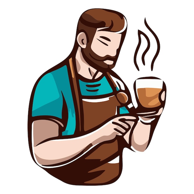 Coffee barista vector 2