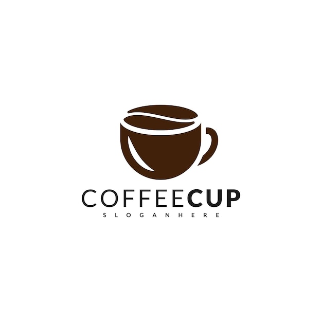 Coffee bean and coffee cup logo design