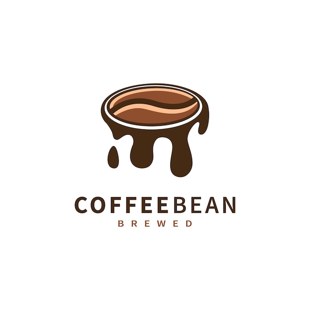 Coffee bean drop icon logo design Coffee bean brewed vector illustration