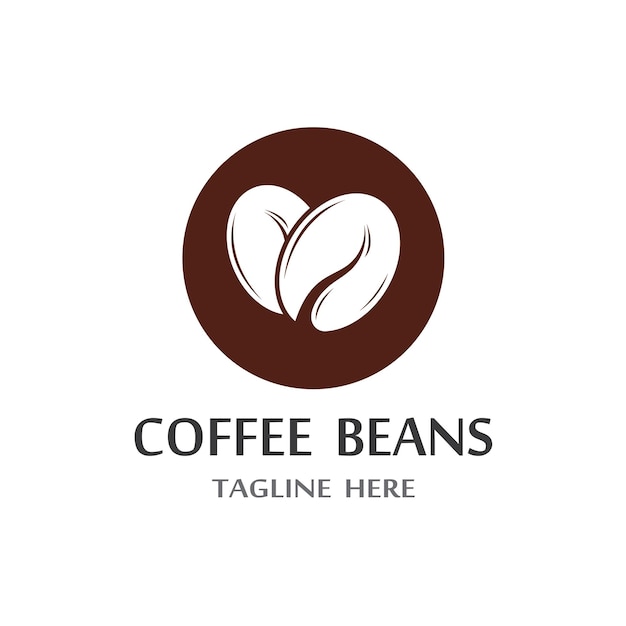 Coffee bean icon vector illustration template