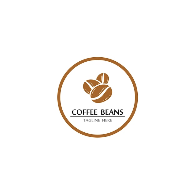 Coffee bean icon vector illustration template