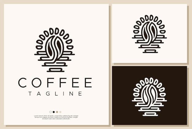 Coffee bean logo design template.