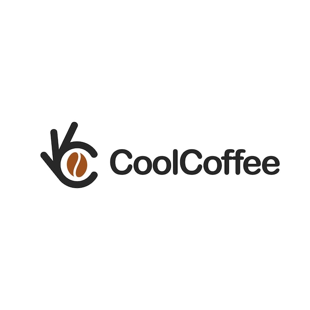 Coffee bean ok symbol okay vector logo high quality