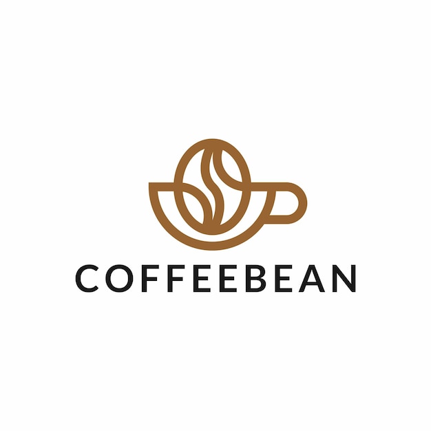 Coffee Bean with Cup Logo Design brand identity logos vector modern logo Logo Designs Vector Illustration Template