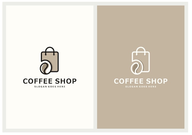 Coffee beans and bags logo design